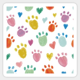 Colorful cute paw prints Sticker